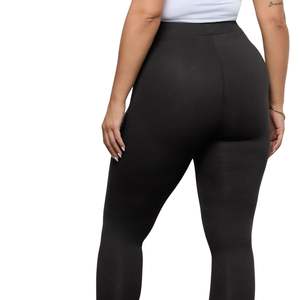 Leggings noirs unis taille haute pour femmes, lot de 2, respirants, anti-transpiration, extensibles dans quatre directions, pour entraînement décontracté et yoga, personnalisables OEM - Product Image 4