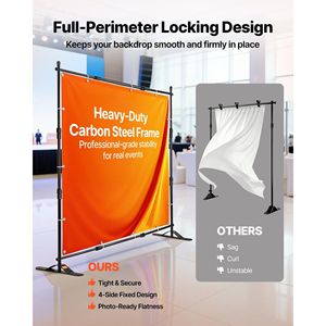 Adjustable 10 X 8 Ft. Step <b>Repeat</b> Backdrop Banner Stand Newest Trade Show Wall Exhibitor Photo Booth BA - Product Image 2