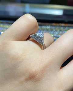 High Quality 1CT Triangle Cut Moissanite <b>Dome</b> Shapes <b>Ring</b> Original 925 Silver Fine Jewelry Fashionable For Party Charms - Product Image 3