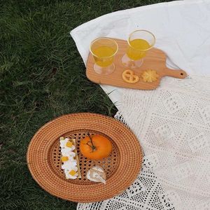 Rattan <b>Placemat</b> Handmade <b>Round</b> Woven Table Mat Eco Friendly Dining Table Decor Natural Charger Plate Wholesale - Product Image 3