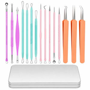Kit de 15 Herramientas para Eliminar Granos - Extractor de Puntos Negros de Acero Inoxidable con Estuche para Imperfecciones, Acné - Product Image 2