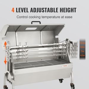 50W 132 libbre griglia per barbecue allo spiedo per cottura al girarrosto di pollo all'agnello di maiale - Product Image 3
