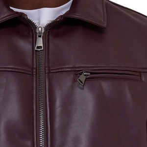 2025 veste en cuir Pu longue personnalisée pour hommes hiver Boxy Style Vintage avec fermeture à glissière Service OEM disponible - Product Image 5