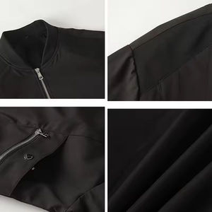 Custom Logo bomber <b>jackets</b> with <b>suede</b> bomber styling cropped bomber fit for US brands Wholesale Private Label - Product Image 4