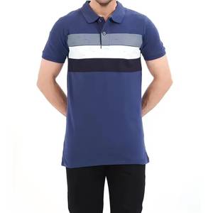 Polo pour homme à blocs de couleur, manches courtes, tricoté, décontracté, design uni, boutons sur le devant, longueur normale, bleu, noir, blanc, finitions - Product Image 5