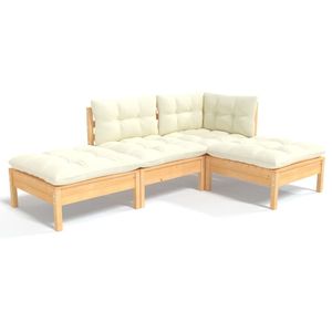 Conjunto de Muebles de Jardín de Madera de Pino Maciza con Tela 100% Poliéster - Product Image 2