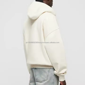 Vêtements de rue personnalisé recadrée fermeture éclair français éponge U bébé bleu hommes pull Boxy Fit sweats à capuche zippés pour hommes - Product Image 6
