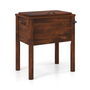 1 raffreddatore per patio in legno con 3 maniglie e apribottiglie per l'intrattenimento all'aperto - Product Image 4