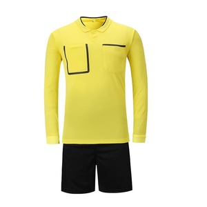 Men's <b>Yellow</b> Soccer <b>Polo</b> <b>Shirt</b> With Pockets Moisture Wicking Short Sleeve Summer Sport Apparel Regular Fit Black Shorts Set - Product Image 5