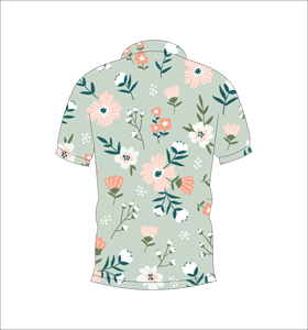 เสื้อโปโลพิมพ์ลายดอกไม้สีเขียวอมเทาสำหรับผู้ชาย แขนสั้น สวมใส่สบาย เหมาะสำหรับฤดูร้อน เล่นกอล์ฟ น้ำหนักเบา มีปก แฟชั่น - Product Image 5