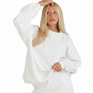 Sweat-shirts surdimensionnés pour femmes en polyester/coton tricoté de haute qualité, imprimés tie-dye, col montant, design personnalisé, manches longues, hiver - Product Image 2
