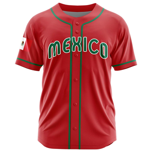 Mexico Jersey Custom Team Name Logo Number Sublimation Printing and Embroidery Sports <b>Baseball</b> Wear <b>Baseball</b> Jerseys Shirt - Product Image 1
