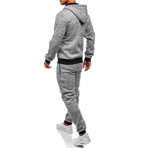 Conjunto Deportivo de Felpa para Hombre, de Alta Calidad, Personalizado, 500GSM, Algodón Liso, Sudadera con Capucha y Pantalones Deportivos al por Mayor - Product Image 4