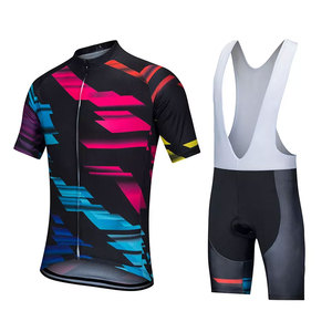 Custom Cycling Uniform Breathable Jersey And Padded Bib Shorts Moisture Wicking Performance Apparel For <b>Road</b> Bike Riders - Product Image 1