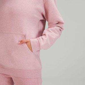 Ensemble de survêtement 2 pièces en coton épais et respirant noir personnalisé pour femme, motif uni, pour l'hiver, avec pantalon de survêtement et sweat à capuche - Product Image 5