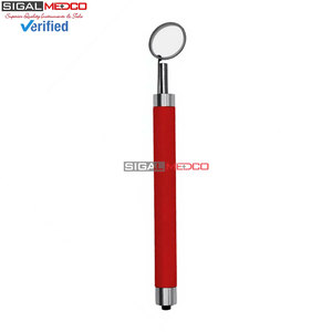 Miroir buccal dentaire de qualité supérieure avec lumière LED, manche rouge, acier inoxydable, miroir de diagnostic pour examen oral, dentiste - Product Image 5