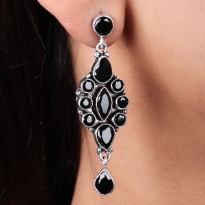 Hot Selling Multi Color Gemstone Drop <b>Earrings</b> | Trendy Brass Fashion <b>Dangle</b> <b>Earrings</b> for Women | Party Bulk Wholesale Supplier - Product Image 3