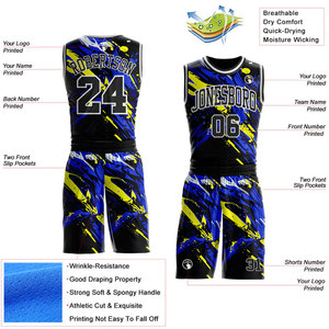 Uniformes de Baloncesto Más Vendidos, Material de Alta Calidad, Estilo Personalizable, Diseño de Tallas Grandes de Moda, Transpirable y Antibacteriano - Product Image 5