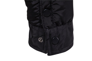 AOYUSON Unisex <b>Black</b> Puffer Jacket Windproof Casual Winter Coat Zipper Closure <b>Turtleneck</b> Collar Regular Fit Solid Color Front - Product Image 6