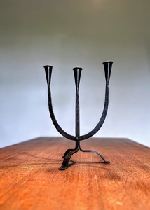 Iron <b>Candelabra</b> With Three Taper Candle Holders <b>Black</b> Finish Home Decoration Durable Metal Candle Holder - Product Image 5