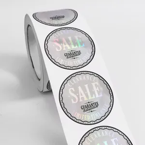 Etiquetas Adhesivas Redondas Personalizables de Vinilo, Impresión de Logotipo Holográfico Impermeable para Embalaje Industrial - Product Image 2