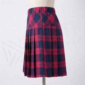 Jupe mini plissée à carreaux pour femme, taille élastique, tissée, style toutes saisons - Product Image 3