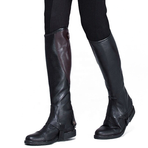 New High Quality Western <b>Half</b> Horse Riding <b>Chaps</b> Protection Girth Spurs Stirrups Whips for Men Women Genuine Leather - Product Image 3