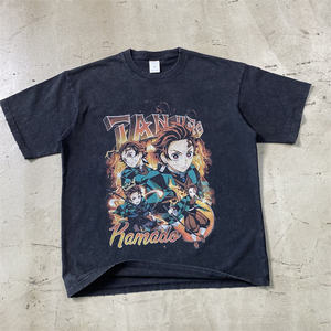 เสื้อยืดคอตตอน 100% ทรงปกติ หนัก 250 GSM สไตล์วินเทจ พิมพ์ลายซิลค์สกรีน สำหรับผู้ชาย สตรีทแวร์ - Product Image 2