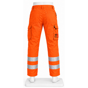 ORVO Sports Unisex High Visibility Breathable CE Certified <b>Work</b> <b>Cargo</b> Pants Orange Reflective Safety Tool Pockets Abrasion - Product Image 3