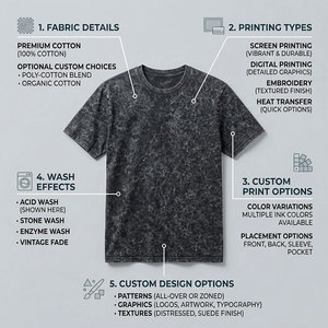 T-shirt en coton décontracté à col rond et manches courtes pour hommes, anti-rides, écologique, coupe oversize, effet délavé - Product Image 5