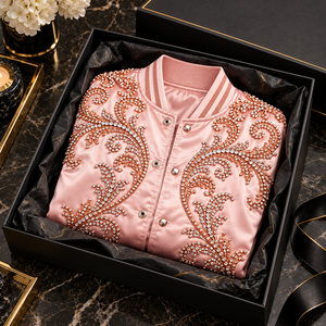Vestes en satin personnalisées pour hommes avec strass, veste bomber de luxe ornée de cristaux étincelants, vêtements de fête hip-hop élégants - Product Image 5