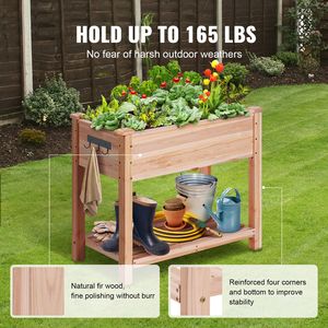 Fioriera Rialzata in Legno WPC 34 X 18 X 30 Pollici con Gambe per Giardino, Ideale per Coltivare Fiori e Verdure all'Aperto - Product Image 4