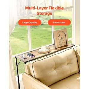 Consola estrecha de 41,7 \ ", tomas de corriente para mesa, estación de carga, estante de entrada largo de 2 niveles para sofá, marco de Metal para sala de estar - Product Image 5