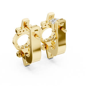 Pendientes de Aro Bali de Plata de Ley 925 Chapados en Oro de 18K con Circonita, Joyería de Diseño de Moda para Mujer - Product Image 3