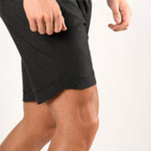 Shorts de sport noirs pour hommes à séchage rapide avec poches, taille haute, en polyester non tissé, fermeture à cordon, 160g, longueur mi-cuisse, vêtements de sport - Product Image 3