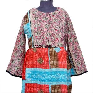 Nouvelle Arrivée Vente en Gros Robe Longue 100% Coton Imprimé Floral Vintage Manches Longues Col U Écologique Tenue de Plage et de Soirée pour Femme - Product Image 3