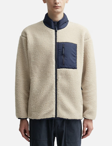 Veste en polaire sherpa pour homme, 100% polyester, col montant, fermeture éclair intégrale, avec poches poitrine - Product Image 2
