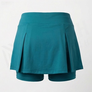 Jupe courte plissée taille haute pour femme, couleur unie, style sportif, respirante, en spandex et polyester, avec short intégré, toutes saisons - Product Image 2