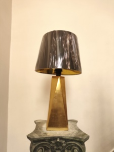 Modern Luxury Adjustable Electric LED Table Lamp with <b>Drum</b> <b>Shade</b> Geometric Gold Metal Design for Bedroom and Living Room Decor - Product Image 2