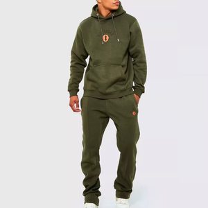 Conjunto Deportivo de Dos Piezas para Hombre, Sudadera con Capucha y Pantalones Deportivos, Estampado en Relieve, Estilo Urbano, Algodón, Ropa Deportiva para Gimnasio, Nueva Llegada - Product Image 1