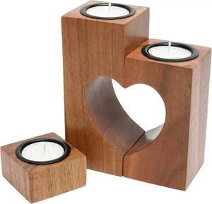 Modern Minimalist Floating <b>Cube</b> Wood Candle Holder 2 Tier Geometric Timber Tealight Stand Skies Trader New Arrival 2026 - Product Image 6