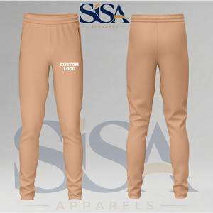 Pantalon de sport en polyester léger et respirant, coupe classique, couleur beige personnalisée, fabriqué au Pakistan - Product Image 1