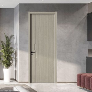 Porte d'entrée en bois composite WPC de conception française avec isolation acoustique et surface finie pour salon, bureau à domicile - Product Image 1