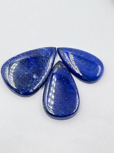 Lot de 10 cabochons en pierre précieuse naturelle Lapis Lazuli, forme poire, 87g, vente en gros, fournisseur en vrac de pierres précieuses pour les acheteurs chinois - Product Image 4