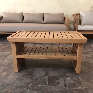 Mesa de Centro de Madera de Teca Sólida de Grado A, Personalizada al por Mayor, de 2 Niveles, para Exteriores, Villas, Hoteles, Resorts, Patios, Jepara, Indonesia - Product Image 2