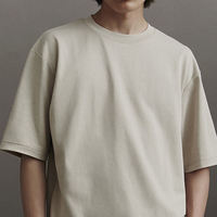 T-shirt en tricot à col rond surdimensionné AIRism 100% coton, respirant, séchage rapide, décontracté pour homme