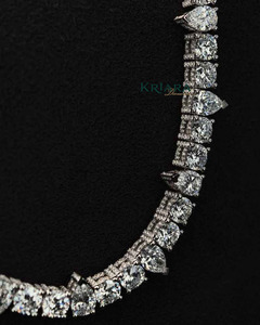 Lab Grown Diamond <b>Statement</b> <b>Necklace</b> S925 Silver 14K Gold Plated Rhodium Plated Punk Style Unisex Party Chains Jewelry - Product Image 3