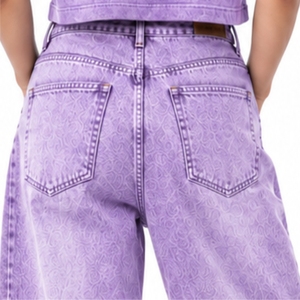 Women's Wide Leg Baggy <b>Jeans</b> Streetwear Denim Pants Casual Streetwear <b>Embroidered</b> Letter Pattern Custom Design Baggy <b>Jeans</b> - Product Image 5