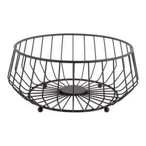 Cesta de Frutas Moderna de Metal Negro con Diseño de Alambre Redondo Abierto para Exhibición y Almacenamiento Elegante en la Encimera de la Cocina - Product Image 1