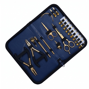 Kit professionnel d'extensions de cheveux à micro-perles 3 trous, pinces à sertir en acier inoxydable, crochet à boucle, ciseaux à couper les fils - Product Image 3